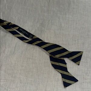 Brooks Brothers Blue and Gold Silk Bow Tie